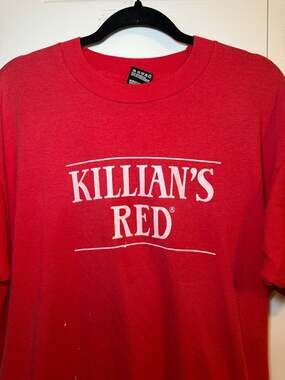 Vintage Killian's Red Beer Logo Graphic T-Shirt Red